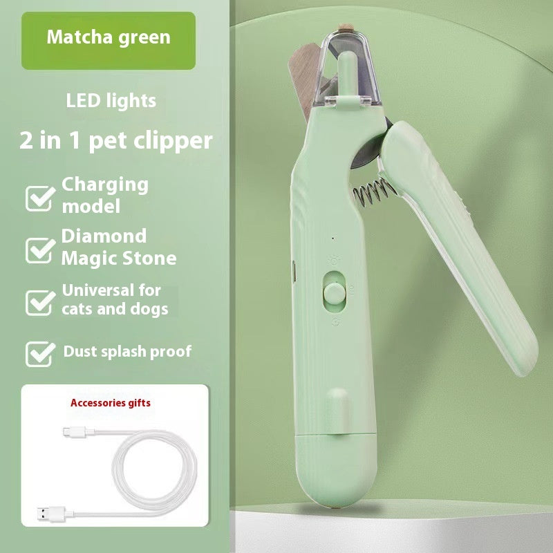 2 In 1 Pet Nail Clippers With Led Light Dog Cat Special Blood Line Scissors Multifunction Animals Paw Nail Trimmer Pet Supplies My Store