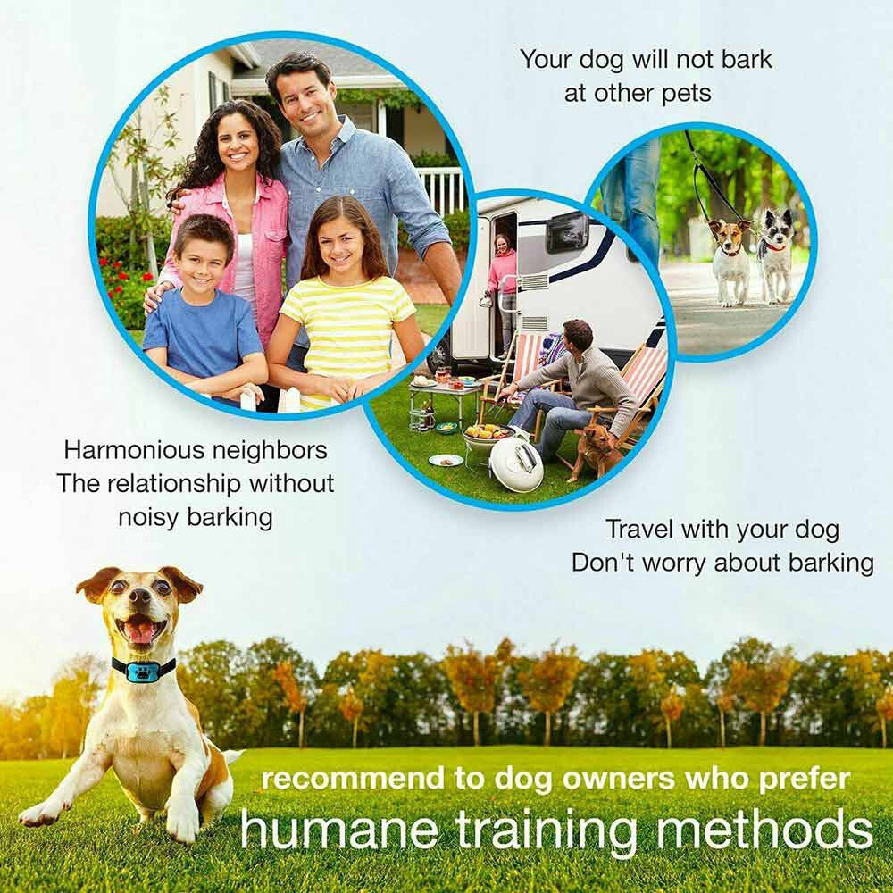 Anti Bark Collar Stop Dog Barking Sound Vibration S-M-L Adjustable Rechargeable Pawsentialshub