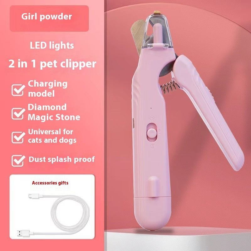 2 In 1 Pet Nail Clippers With Led Light Dog Cat Special Blood Line Scissors Multifunction Animals Paw Nail Trimmer Pet Supplies My Store