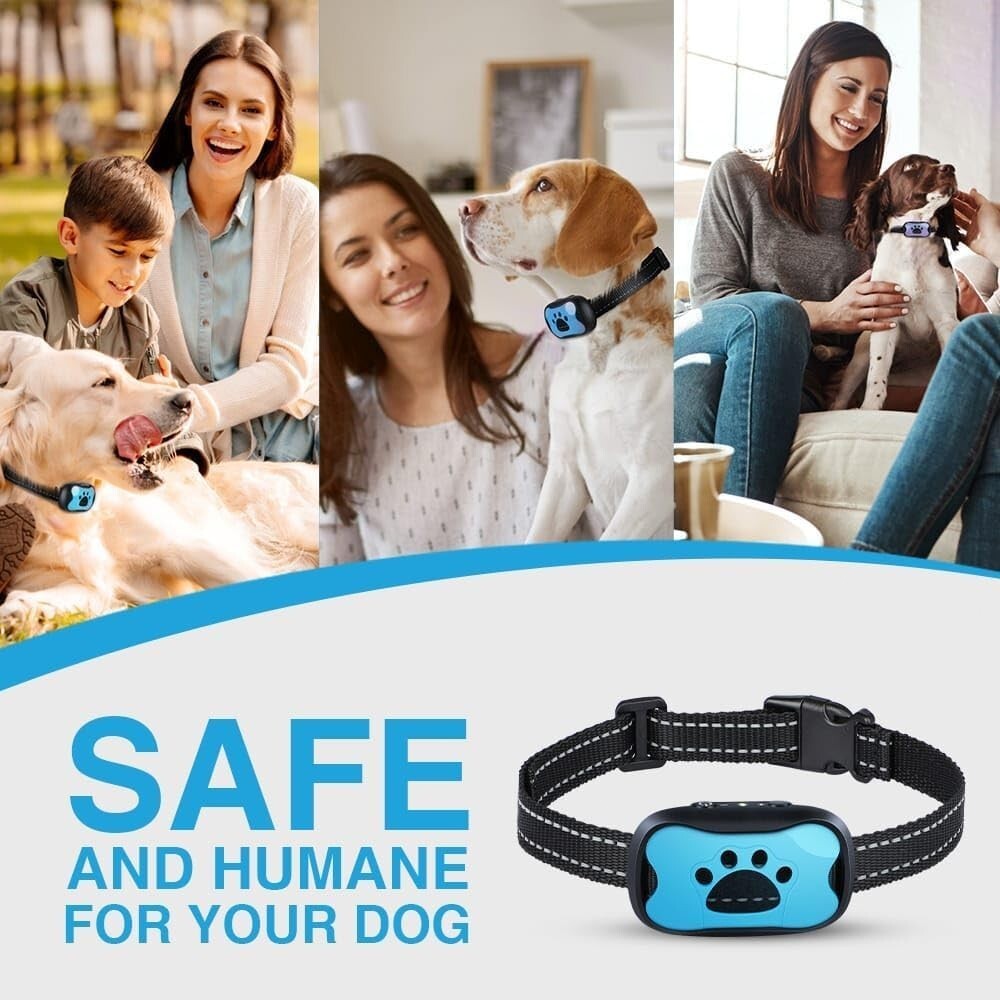 Anti Bark Collar Stop Dog Barking Sound Vibration S-M-L Adjustable Rechargeable Pawsentialshub