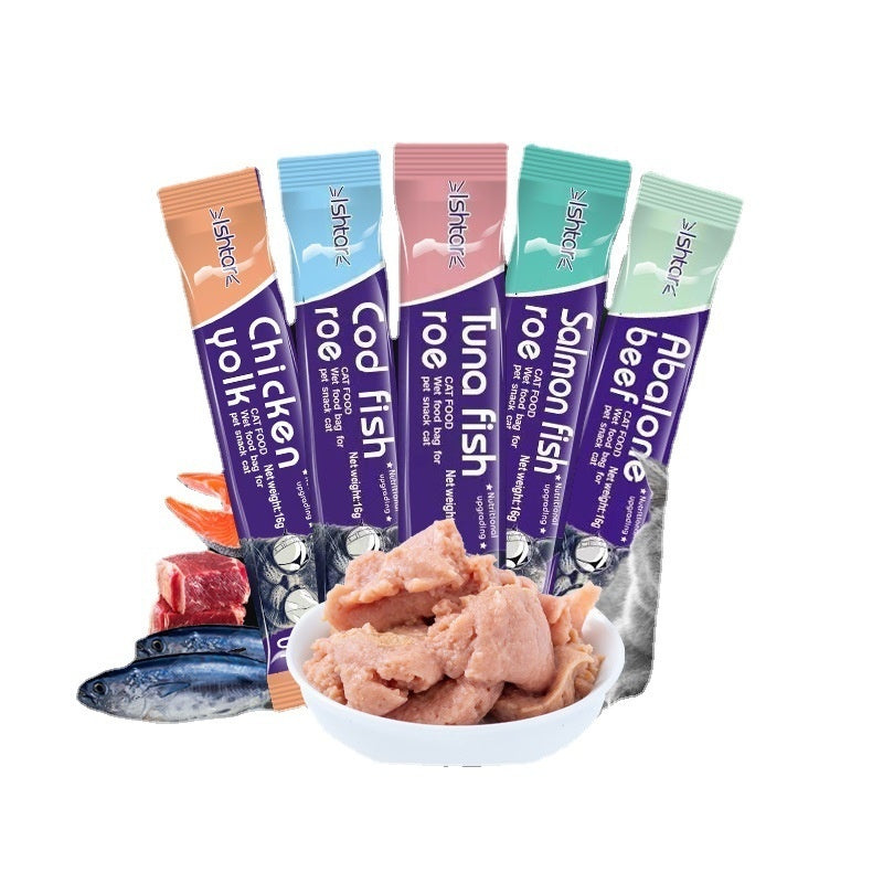Cat Strip Kittens Nutrition Fat Hair Chin Wet Food Package Pet Cat Snacks Pawsentialshub