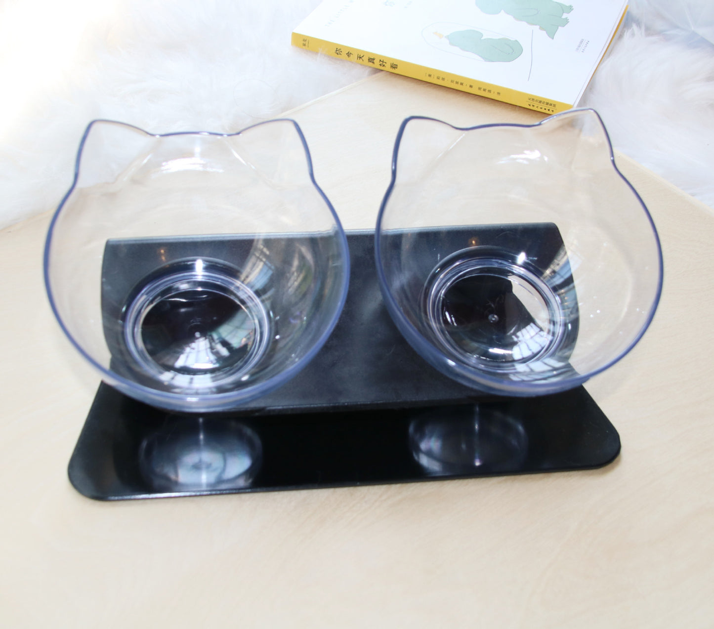 Cat Double Bowl Cat Food Bowl Protects Cervical Vertebra - Pawsentialshub