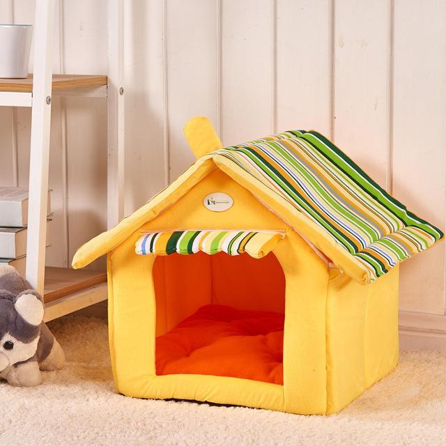 New Fashion Striped Removable Cover Mat Dog House Dog Beds For Small Medium Dogs Pet Products House Pet Beds for Cat - Pawsentialshub