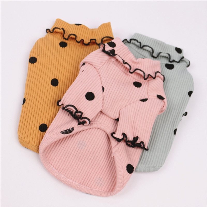 Dot turtleneck dog bottoming shirt - Pawsentialshub