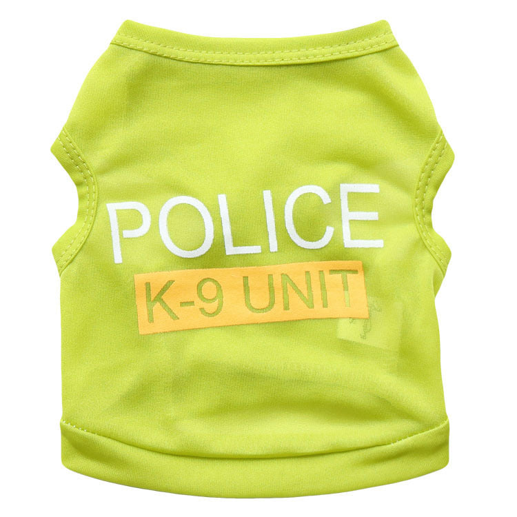 Spring And Summer Police Dog Pet Clothes Vest Pawsentialshub