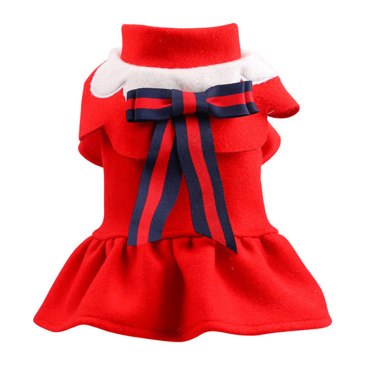 Pet Dog Cat Autumn And Winter Woolen Cloth Student British Style Cat And Aat Costume Pawsentialshub