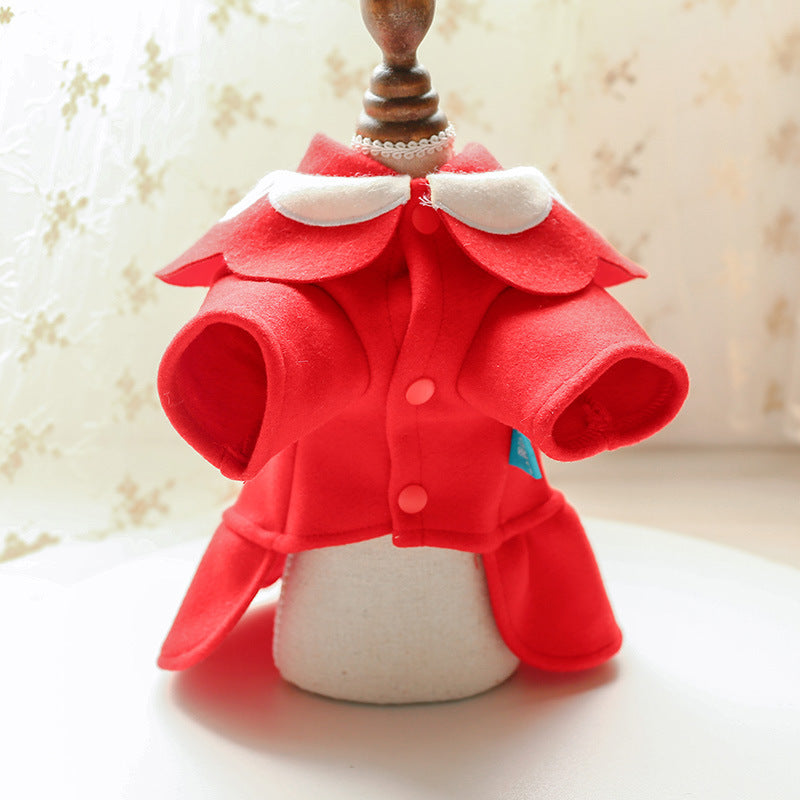 Pet Dog Cat Autumn And Winter Woolen Cloth Student British Style Cat And Aat Costume Pawsentialshub