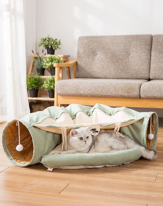 Collapsible Cat Tunnel Durable Washable Collapsible - Pawsentialshub