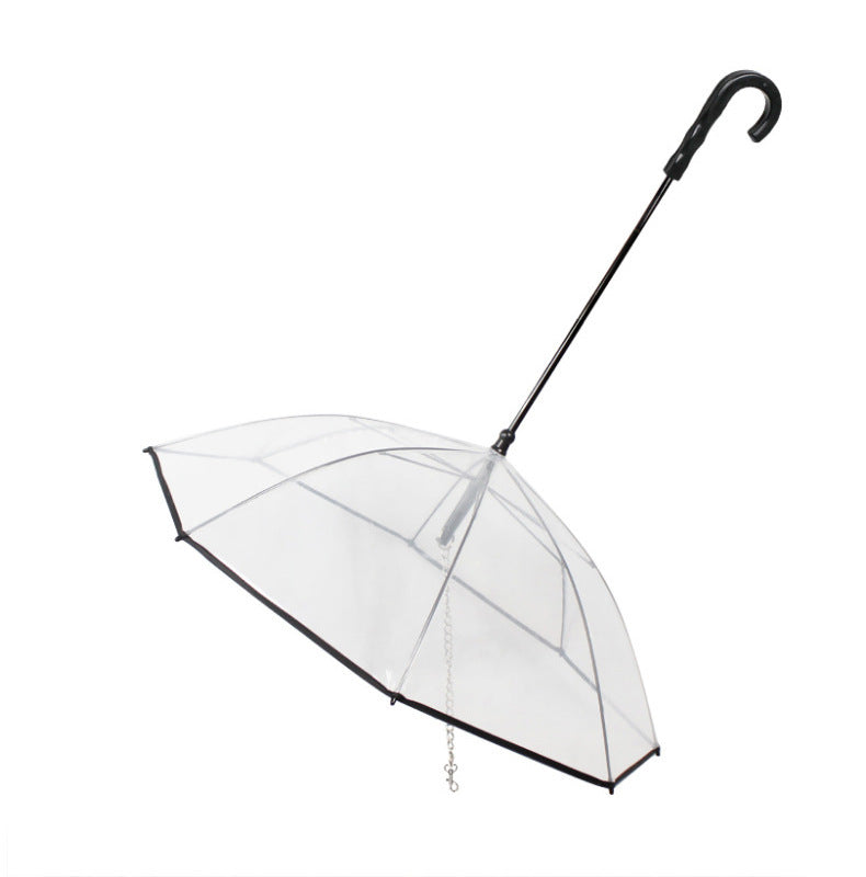 Dog's Transparent Umbrella With Traction Chain Removable Umbrella Pet Products - Pawsentialshub