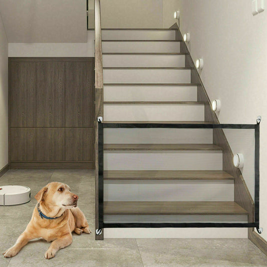 Pets Dog Cat Baby Safety Gate Mesh Fence Magic Portable Guard Net Stairs Doors - Pawsentialshub