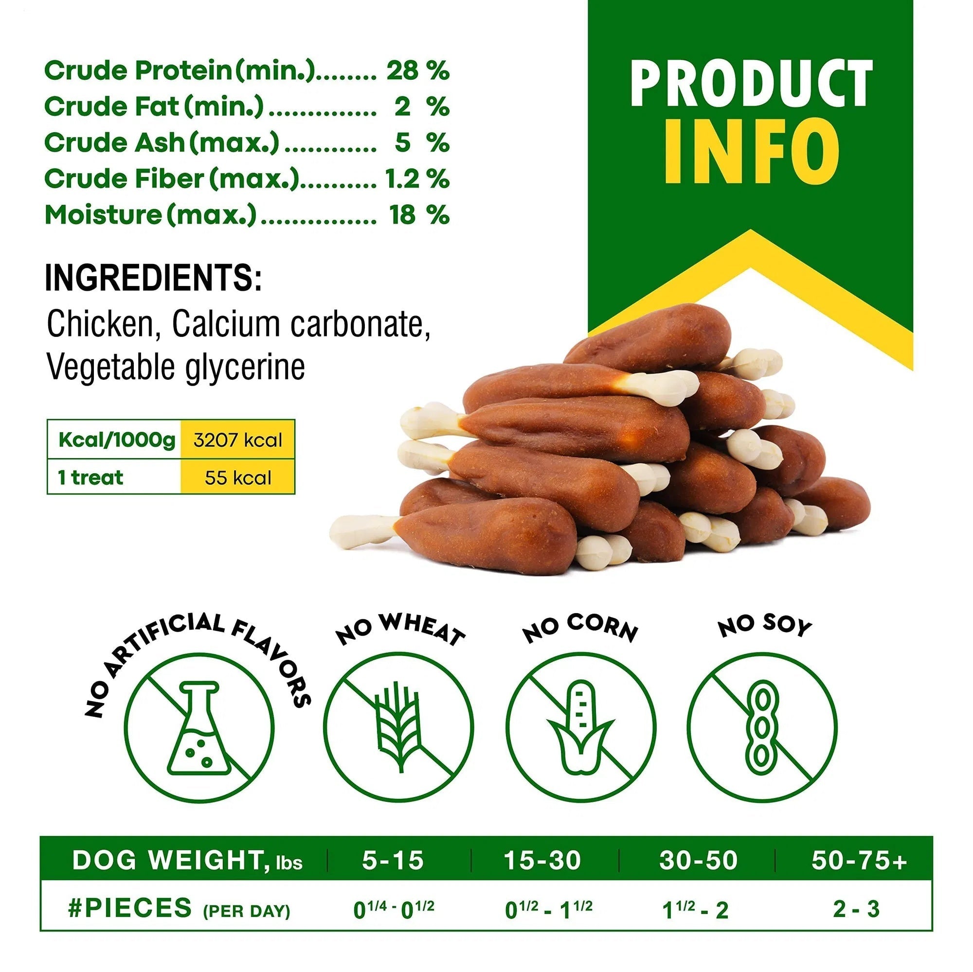Dog Calcium Bones Wrapped Chicken & Rawhide Free Chew Treats Pet Healthy Dried Snacks Grain Free Organic Meat Chews For Training Small Large Dogs Pawsentialshub