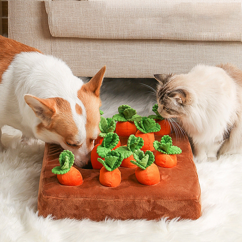 Pet Dog Toys Carrot Plush Toy Vegetable Chew Toy For Dogs Snuffle Mat For Dogs Cats Durable Chew Puppy Toy Dogs Accessories - Pawsentialshub