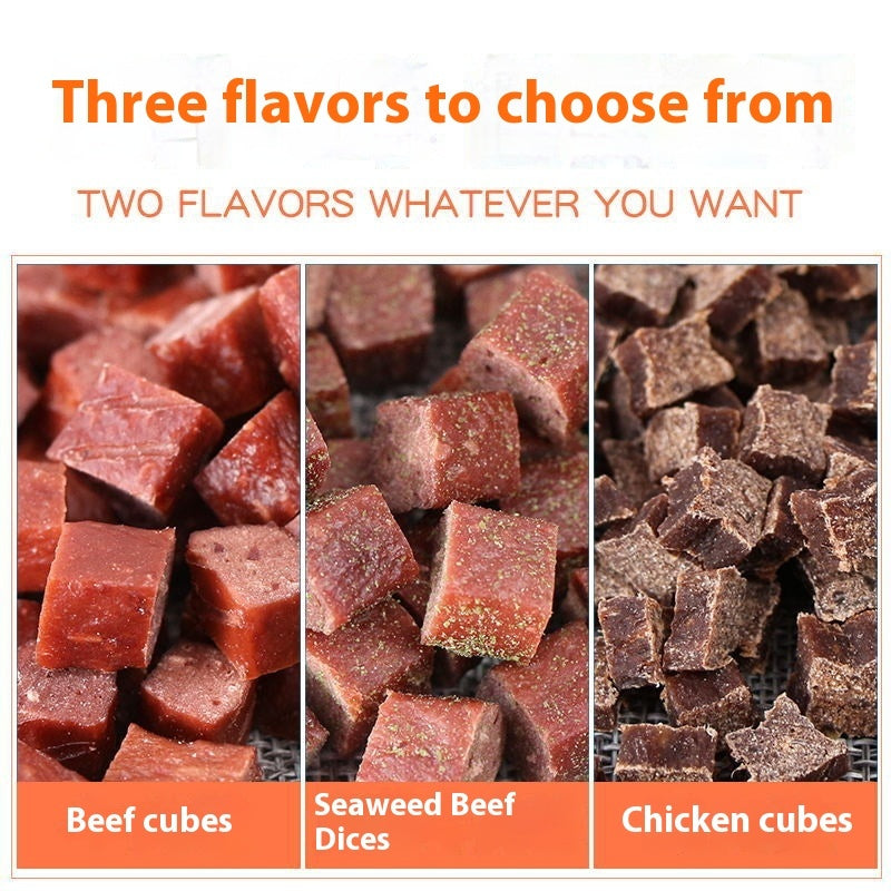 Dog Snacks Dried Beef Cubes Wholesale Pet Snacks Chicken Grain Dog Training Reward Teddy Meat Cube Manufacturer Pawsentialshub