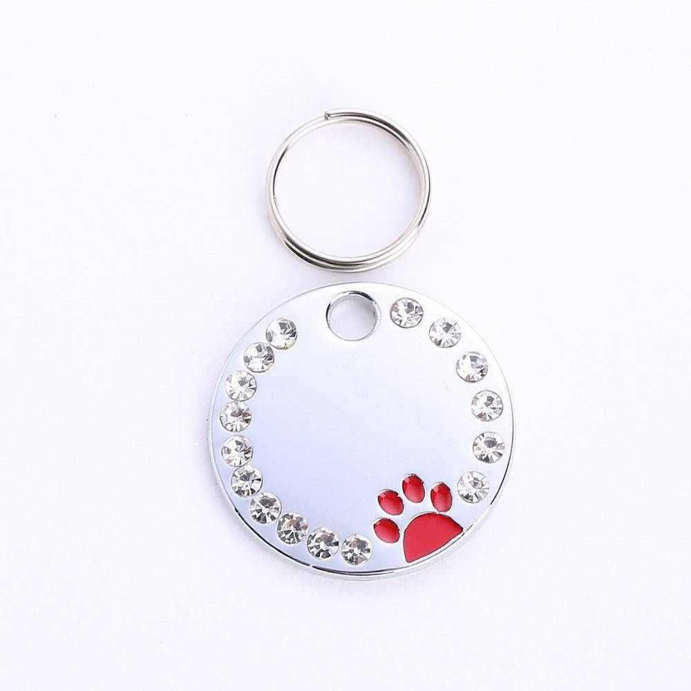 Personalized Round Metal Dog Tag Keychain-2