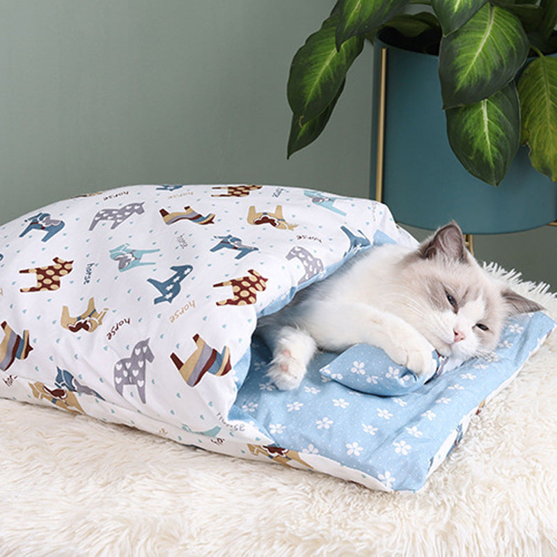 Cat Litter Winter Warm Cat Closed Removable And Washable Quilt Pawsentianshub