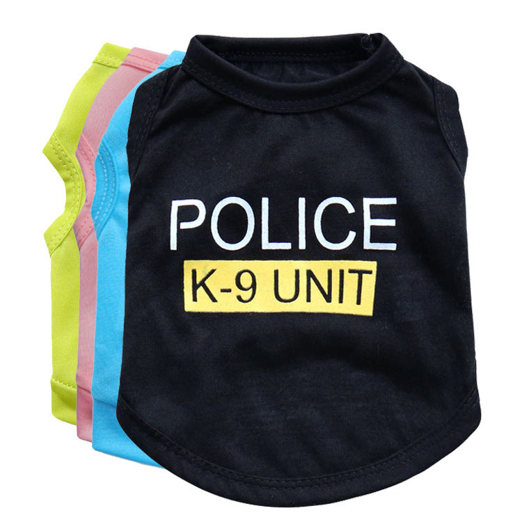 Spring And Summer Police Dog Pet Clothes Vest Pawsentialshub