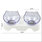 Cat Double Bowl Cat Food Bowl Protects Cervical Vertebra - Pawsentialshub