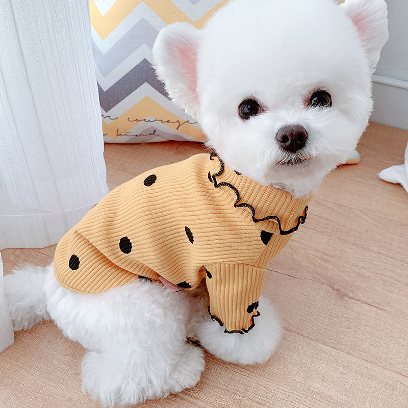 Dot turtleneck dog bottoming shirt - Pawsentialshub