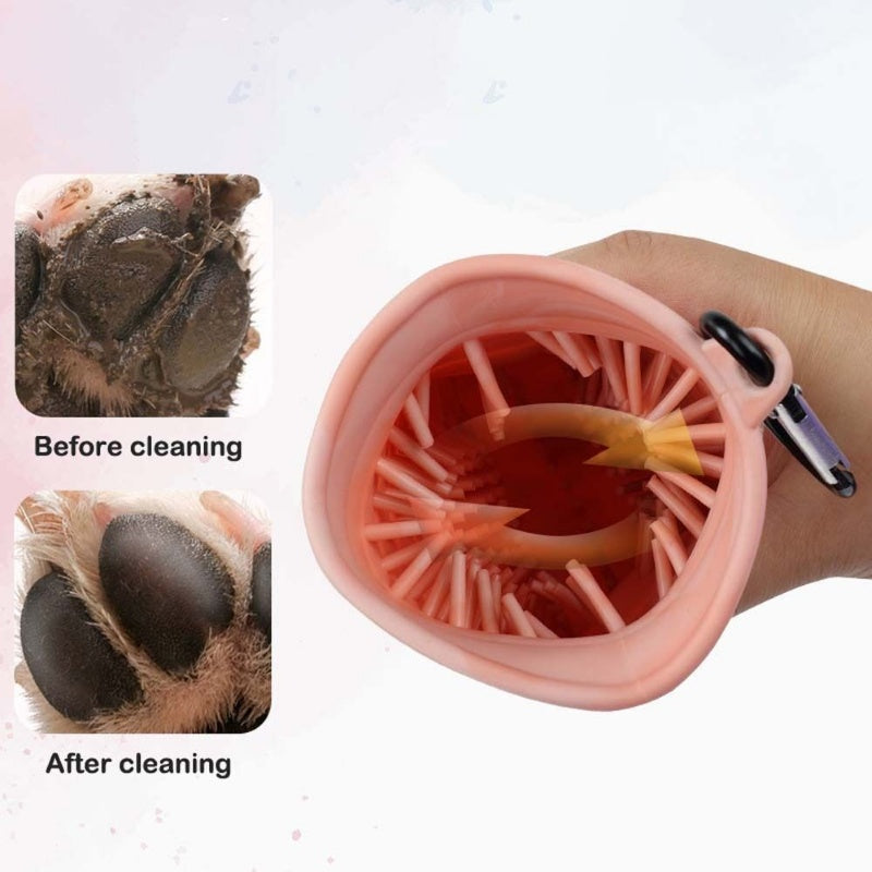 2 In 1 Dog Paw Cleaner Cup Soft Pet Dog Foot Cleaning Washer Brush Cup Portable Pet Foot Washer Paw Clean Brush Foot Cleaning Bucket Pet Products - Pawsentialshub