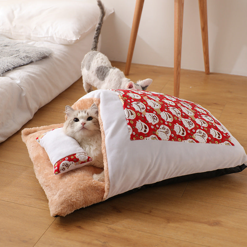 Cat Litter Winter Warm Cat Closed Removable And Washable Quilt Pawsentianshub