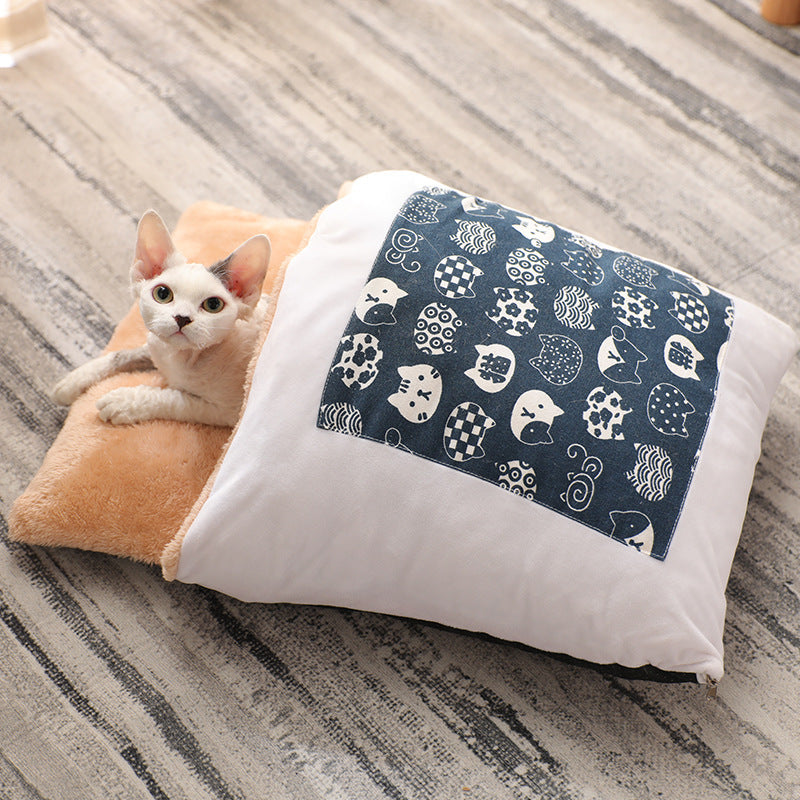 Cat Litter Winter Warm Cat Closed Removable And Washable Quilt Pawsentianshub
