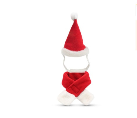 Pet supplies Christmas hat scarf set cat and dog small pet - Pawsentialshub