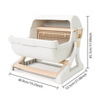 Open Tilting Cat Toilet Extra Large Semi-automatic Litter Box Pawsentialshub