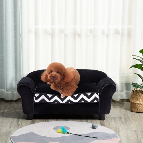 PawHut Dog Sofa Bed For XS-Sized Dogs, Cat Sofa With Soft Cushion, Pet Chair Lounge With Washable Cover, Removable Legs, Wooden Frame Pawsentianshub