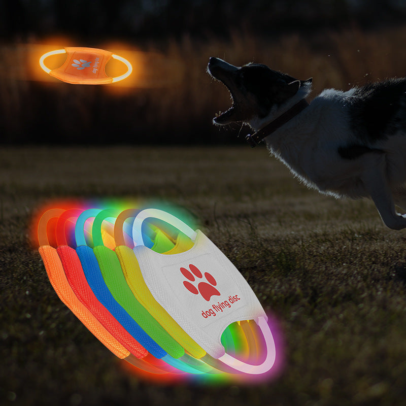 Dog Flying Discs Light Glowing LED LuminousTrainning Interactive Toys Game Flying Discs Dog Toy Pet Dog Accessories Pet Products - Pawsentialshub