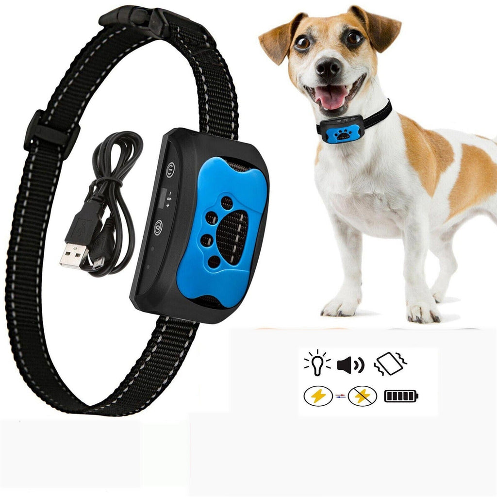 Anti Bark Collar Stop Dog Barking Sound Vibration S-M-L Adjustable Rechargeable Pawsentialshub