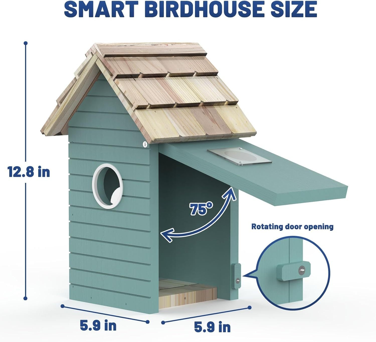 Smart Bird House,Bird Feeder With Camera - Ai Bird Species Identification, 3MP HD Photos, Inside 2.4G-Wi-Fi,1.5In Focus, Blue Pawsentianshub