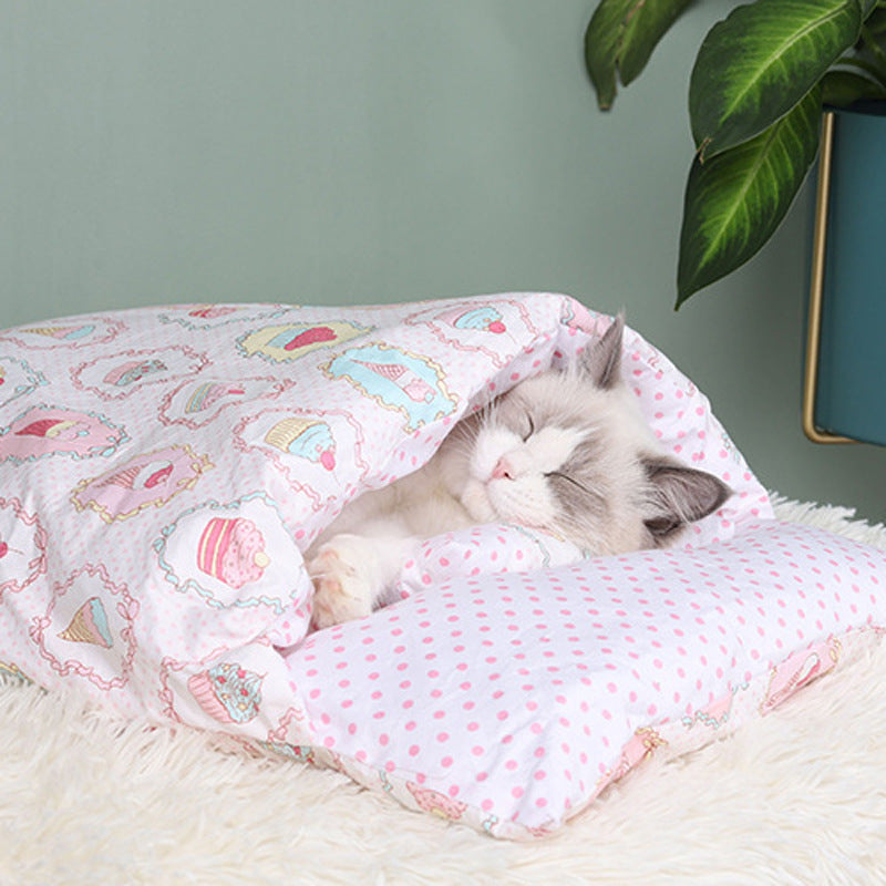 Cat Litter Winter Warm Cat Closed Removable And Washable Quilt Pawsentianshub