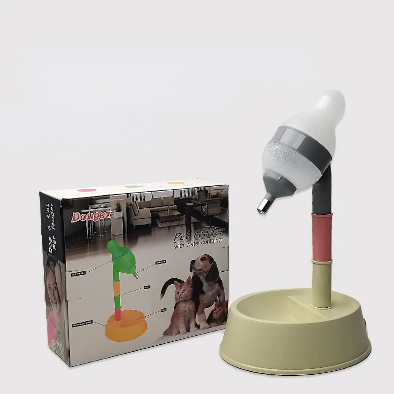 The New Dog Waterer Can Adjust The Height Of Pets And The Water And Feed All-in-one Cat Drinking Bowl Dog Supplies My Store