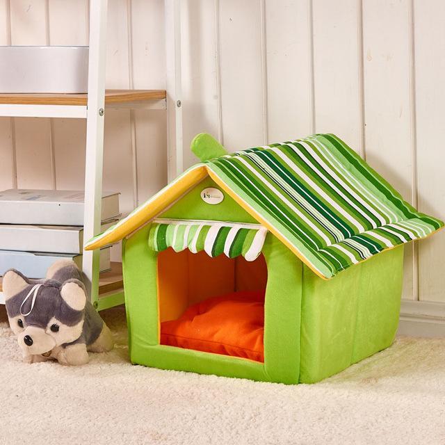New Fashion Striped Removable Cover Mat Dog House Dog Beds For Small Medium Dogs Pet Products House Pet Beds for Cat - Pawsentialshub