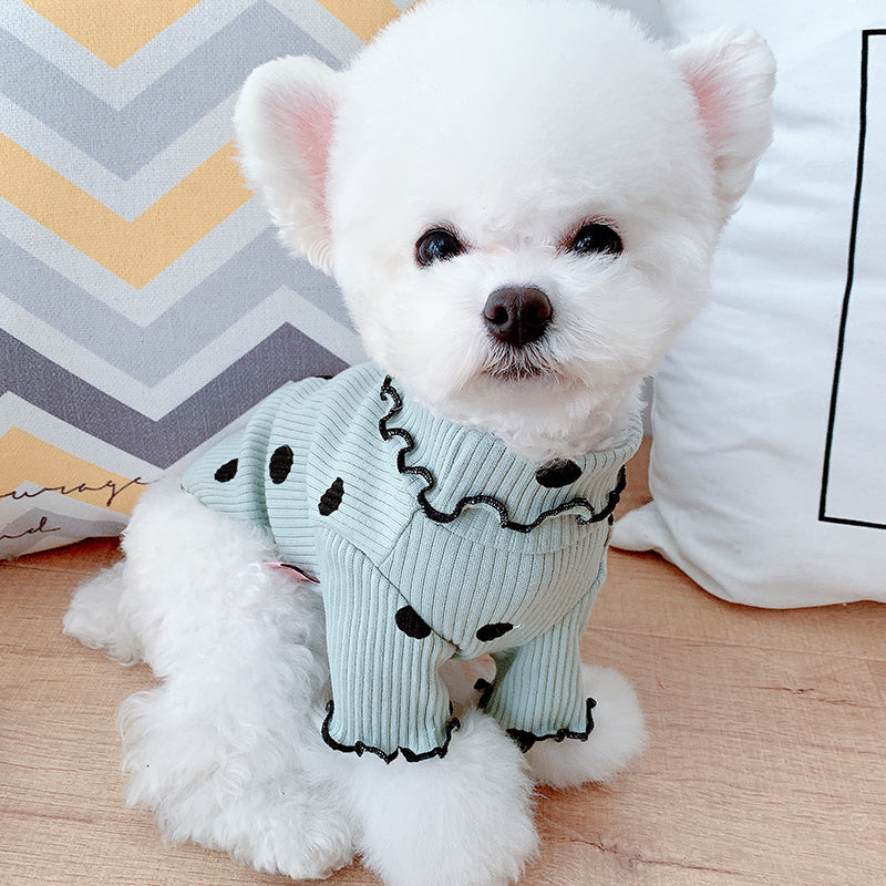Dot turtleneck dog bottoming shirt - Pawsentialshub