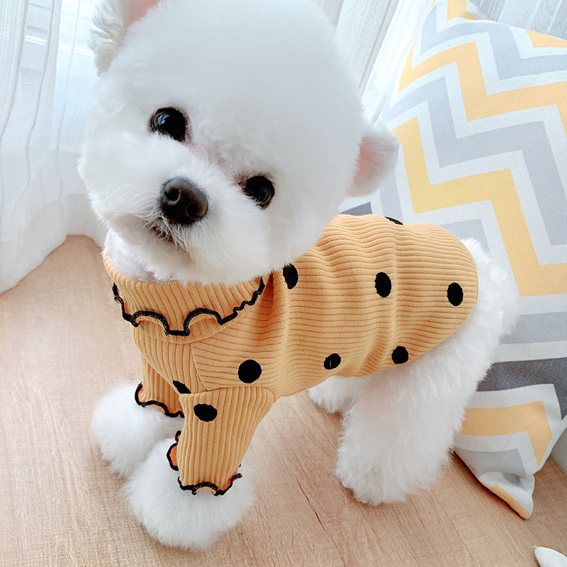 Dot turtleneck dog bottoming shirt - Pawsentialshub