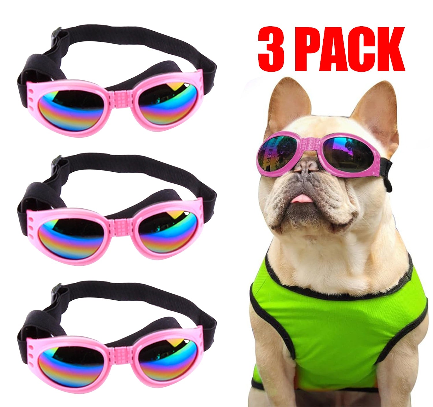 Pet Sunglasses Dog Cat Windproof Glasses Accessories Goggles Small Medium Dog Sun Visor Eye Wear Glasses UV Dust Fog Protection With Adjustable Strap Pawsentialshub