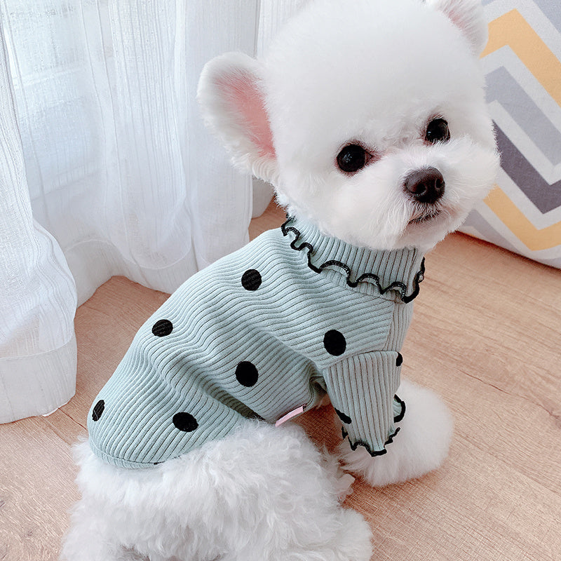 Dot turtleneck dog bottoming shirt - Pawsentialshub