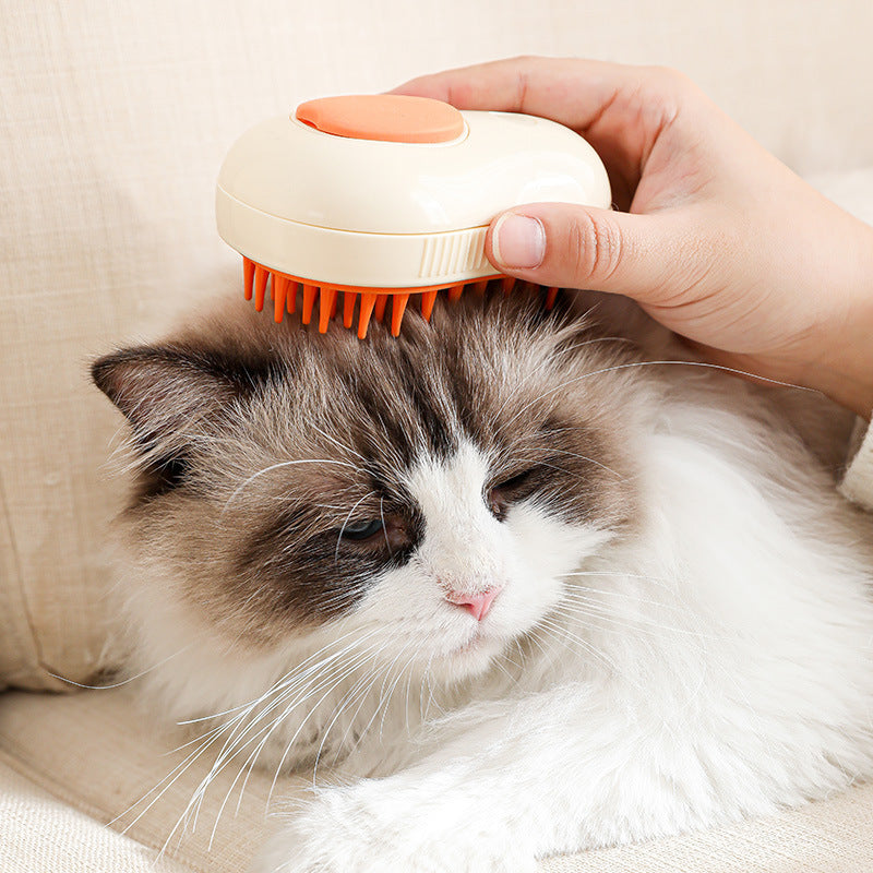 Steamy Cat Brush Cat Dog Grooming Comb Electric Self Cleaning Steam Cat Brush For Massage Avocado Shape Pet Spray Cat Grooming Pawsentianshub