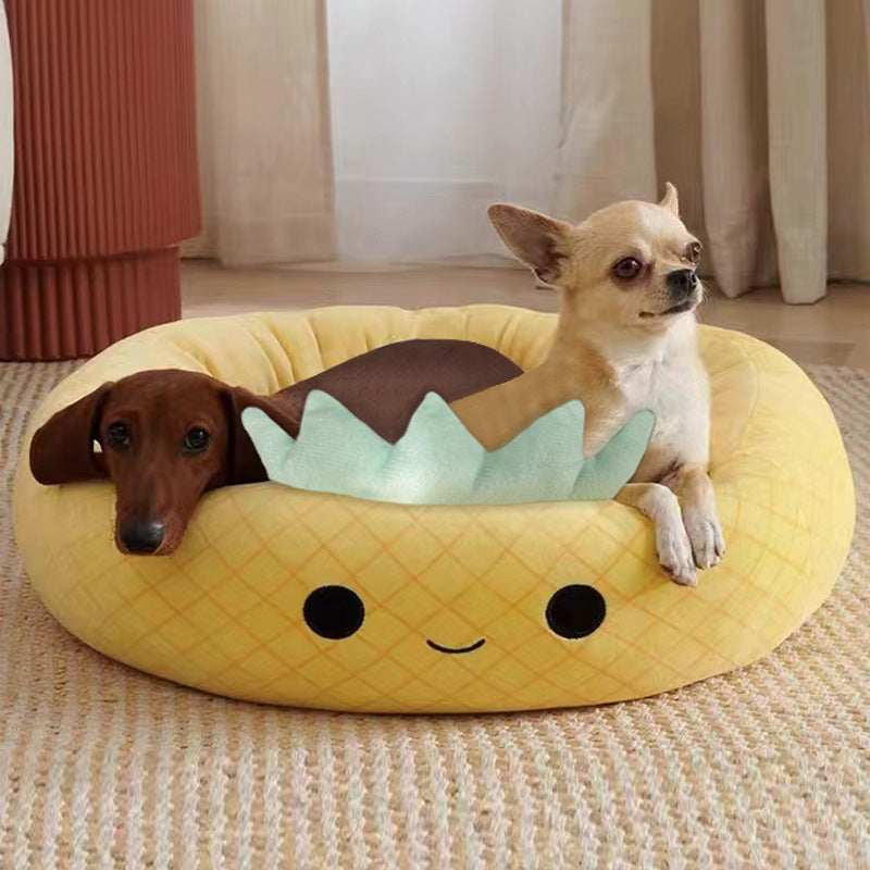 Shark Pet Bed - Large Ultrasoft Official Plush Pet Bed Maui Pineapple Pet Bed - Large Ultrasoft Official Plush Pet Bed - Pawsentialshub