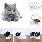 Cat Double Bowl Cat Food Bowl Protects Cervical Vertebra - Pawsentialshub