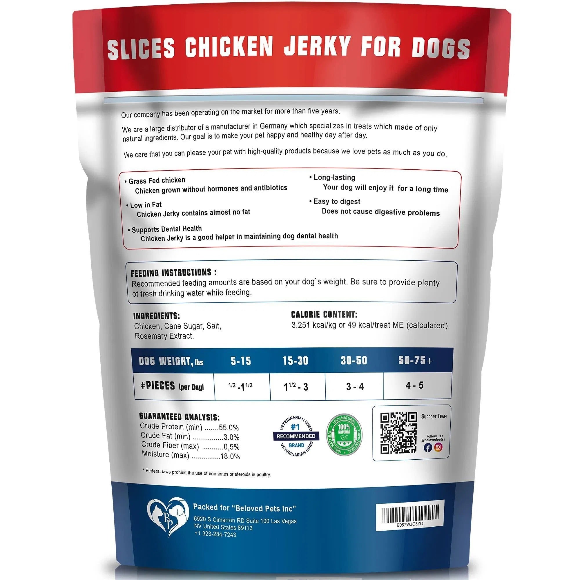 Chicken Jerky Dog Treats 1.5 Lb Human Grade Pet Snacks Grain Free Organic Meat All Natural High Protein Dried Strips Best Chews For Training Small & Large Dogs Pawsentialshub