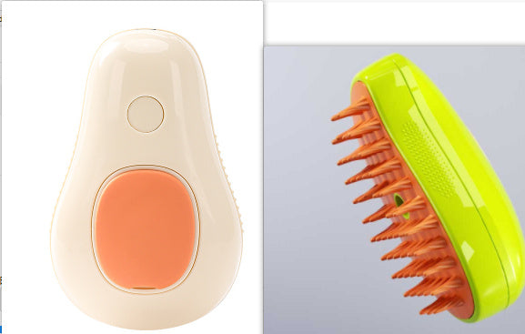 Steamy Cat Brush Cat Dog Grooming Comb Electric Self Cleaning Steam Cat Brush For Massage Avocado Shape Pet Spray Cat Grooming - Pawsentialshub