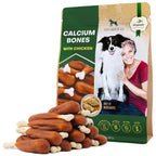 Dog Calcium Bones Wrapped Chicken & Rawhide Free Chew Treats Pet Healthy Dried Snacks Grain Free Organic Meat Chews For Training Small Large Dogs Pawsentialshub