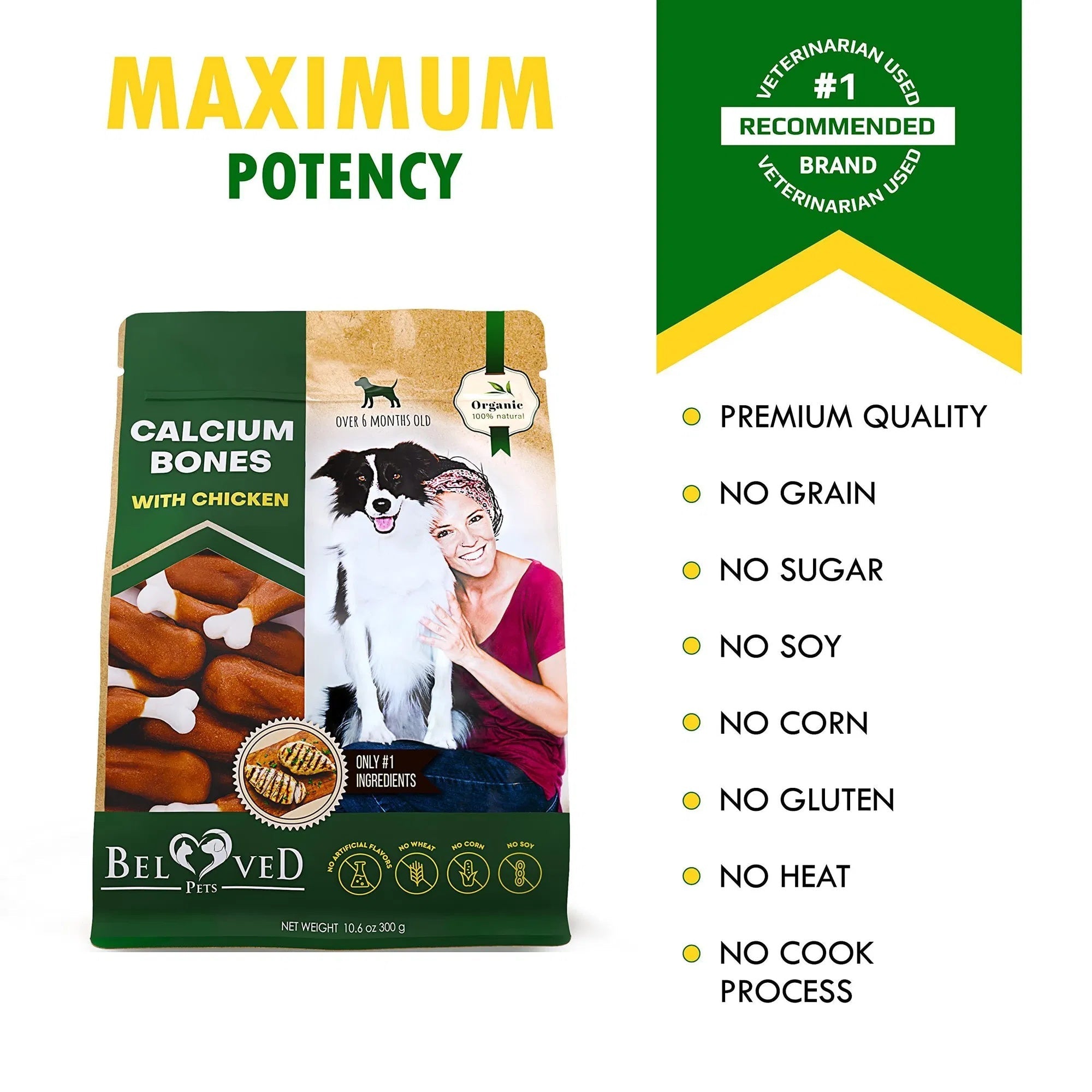 Dog Calcium Bones Wrapped Chicken & Rawhide Free Chew Treats Pet Healthy Dried Snacks Grain Free Organic Meat Chews For Training Small Large Dogs Pawsentialshub