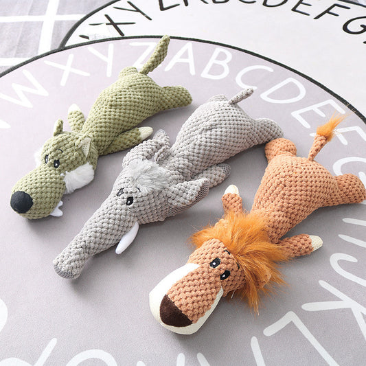 Plush Cartoon Puppy Dog Toy Pet Dog Chew Squeak Toys For Small Dogs Teeth Grinding Pet Products Dog Accessories - Pawsentialshub