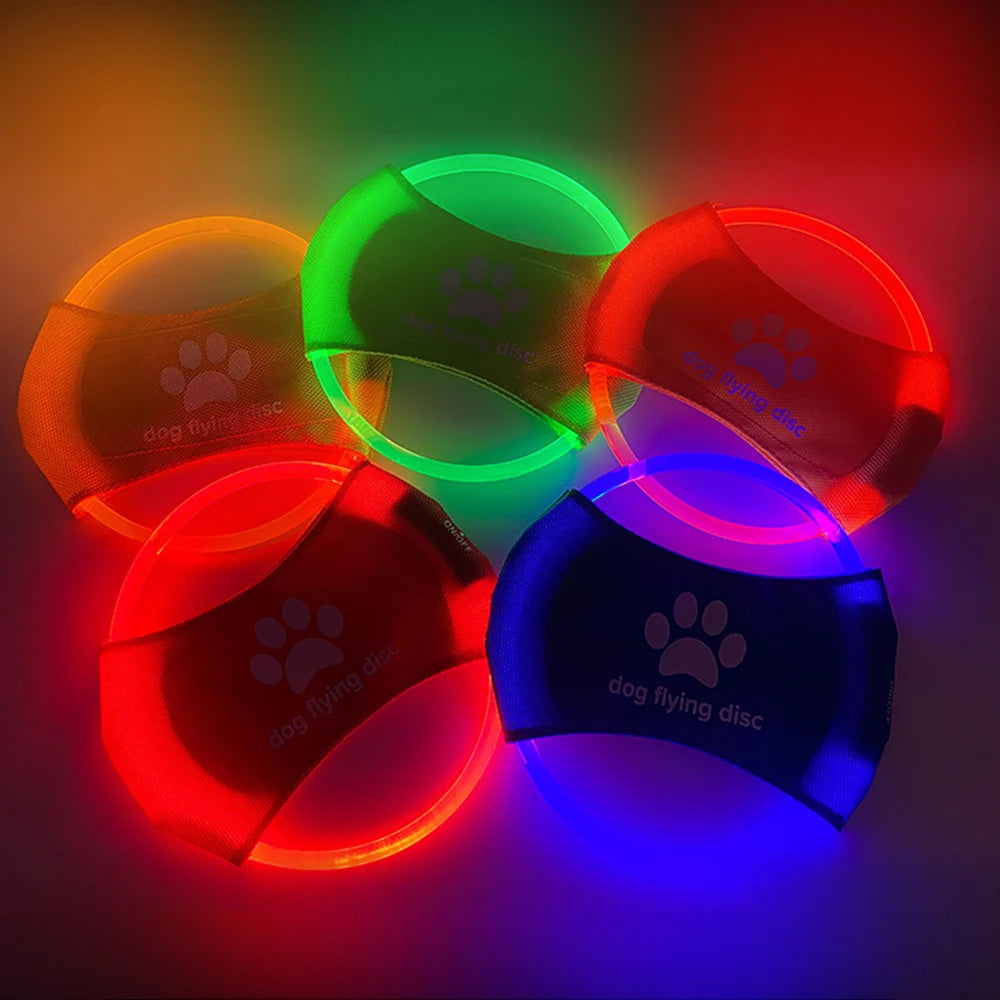 Dog Flying Discs Light Glowing LED LuminousTrainning Interactive Toys Game Flying Discs Dog Toy Pet Dog Accessories Pet Products - Pawsentialshub