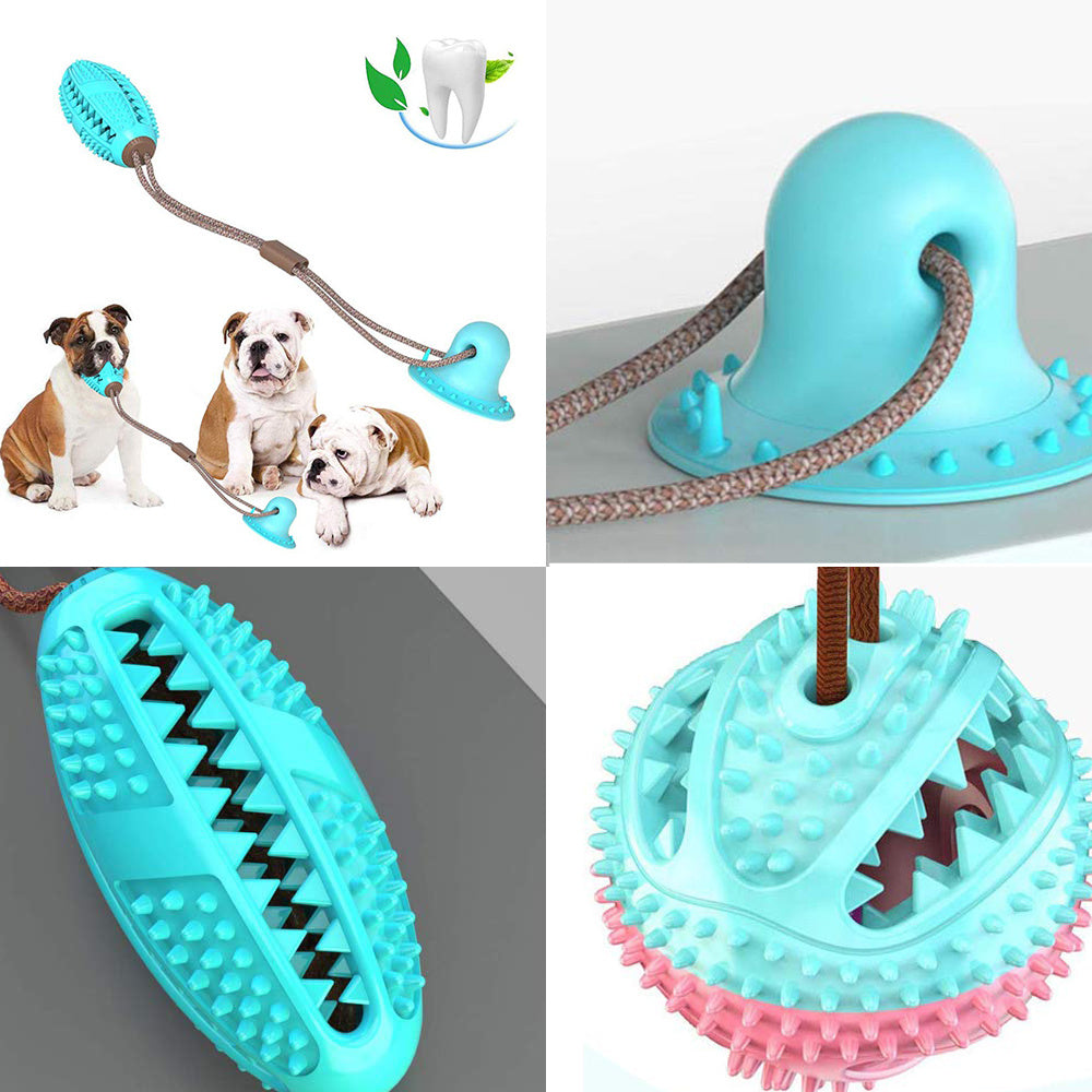Dog Toys Silicon Suction Cup Tug Interactive Dog Ball Toy For Pet Chew Bite Tooth Cleaning Toothbrush Feeding Pet Supplies - Pawsentialshub