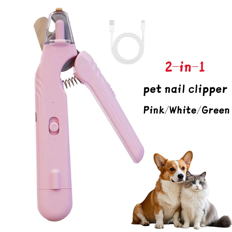 2 In 1 Pet Nail Clippers With Led Light Dog Cat Special Blood Line Scissors Multifunction Animals Paw Nail Trimmer Pet Supplies My Store