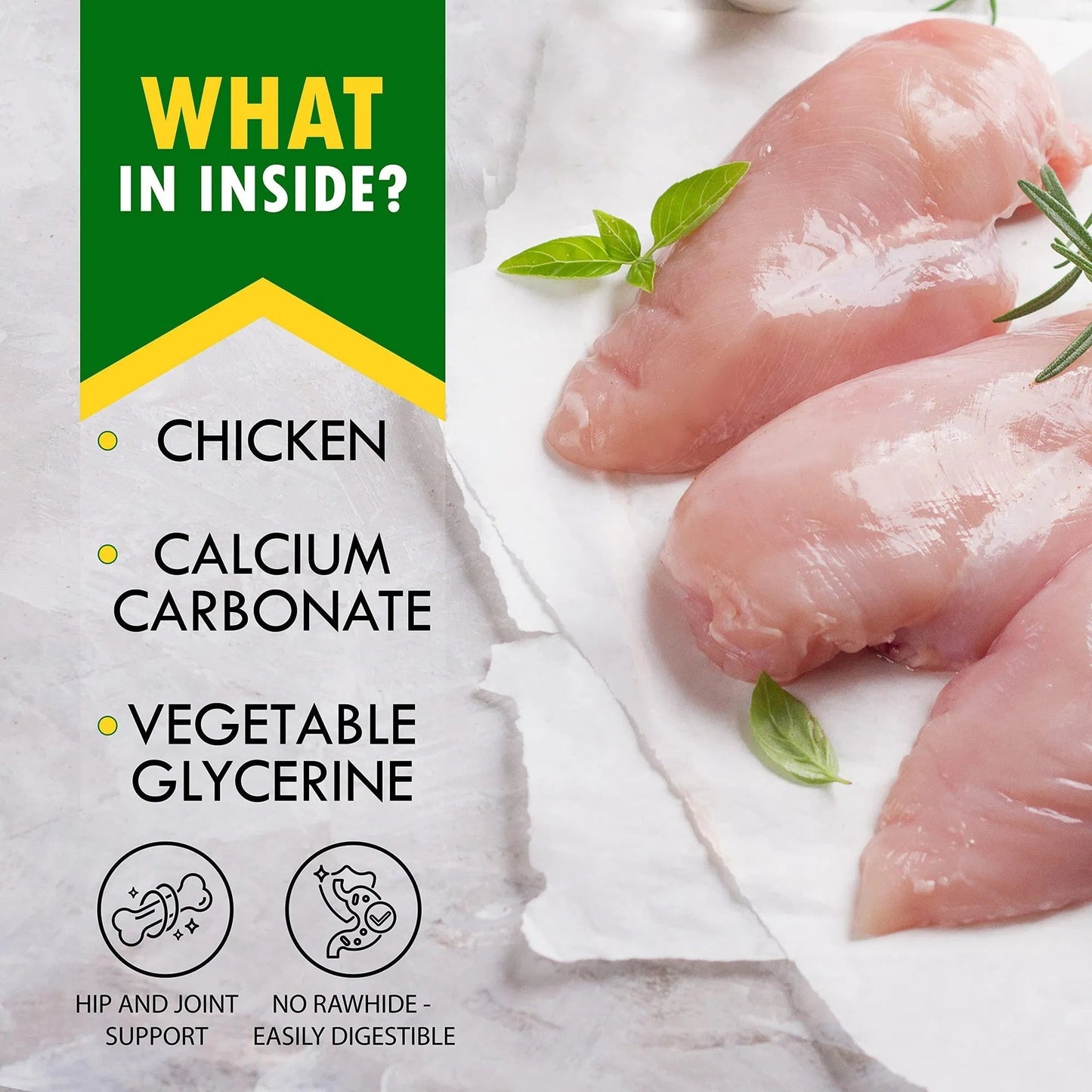 Dog Calcium Bones Wrapped Chicken & Rawhide Free Chew Treats Pet Healthy Dried Snacks Grain Free Organic Meat Chews For Training Small Large Dogs Pawsentialshub